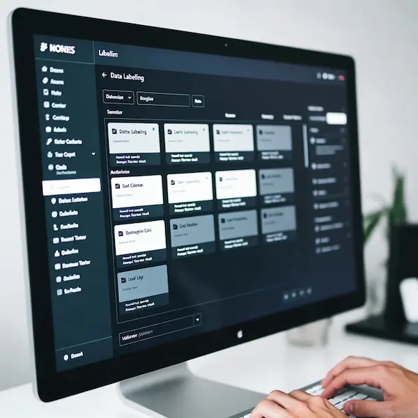 Computer screen displaying an AI data annotation task, popular entry-level remote jobs hiring with no experience.