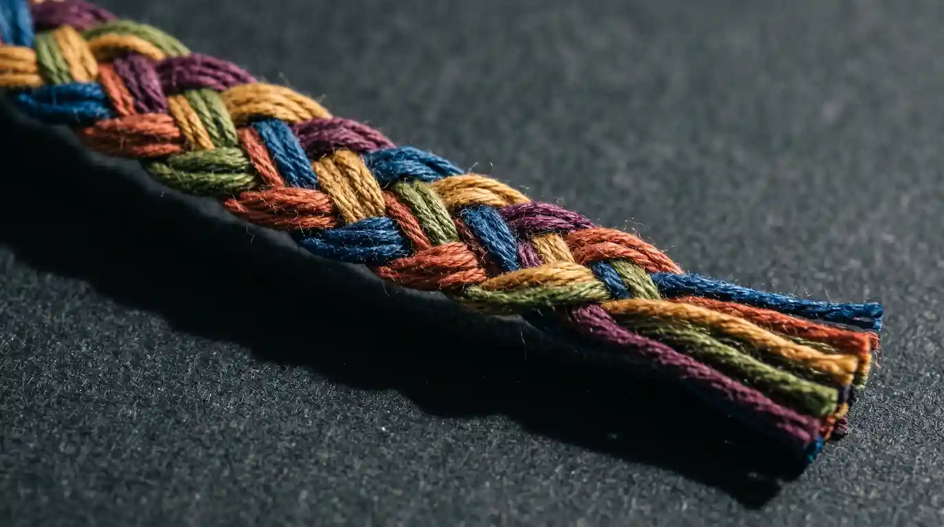 Five coloured threads woven into one braid, illustrating big five personality combinations and careers.