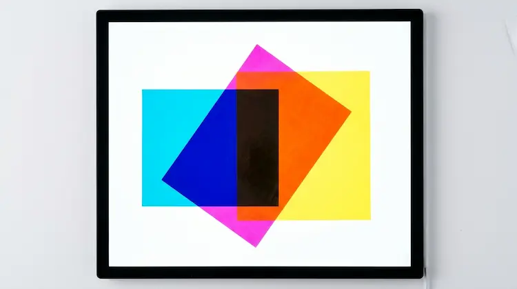 Three overlapping colour gels forming new hues, illustrating Big Five, MBTI and RIASEC as complementary personality frameworks.