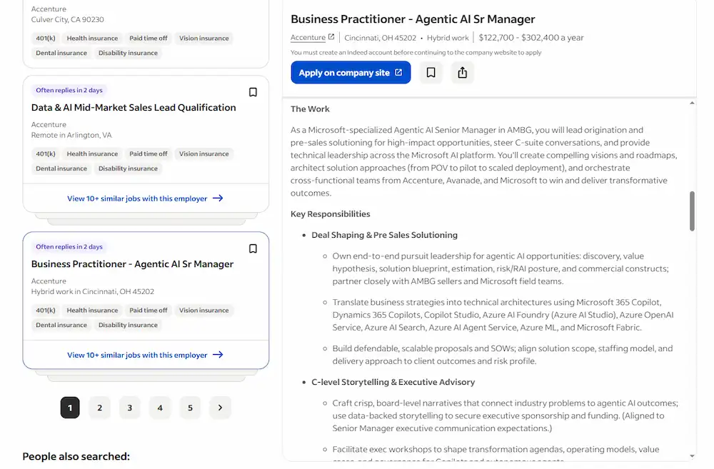 Agentic AI Senior Manager job description.